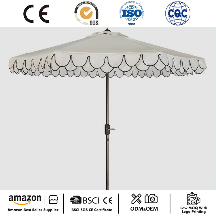 Διπλή κυματιστή ομπρέλα βεράντας 9 Ft Crank