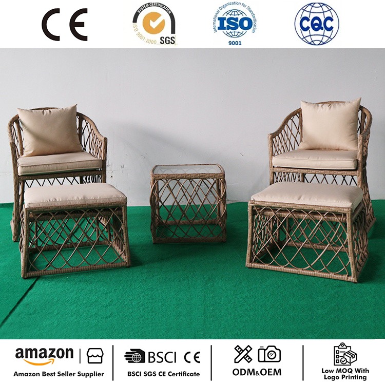 Νέα ομάδα καθισμάτων PE Wicker με μαξιλάρια
