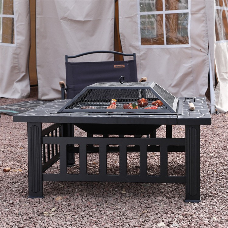 Τετράγωνο υπαίθριο ξύλο καύση firepit
